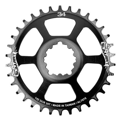 Monoplato Bicicleta Aluminio 142mm 34t - Sumart Negro