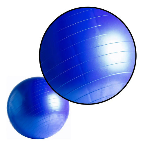 Pelota Fitball 75cm Para Pilates, Yoga Y Gimnasio Rhino Azul