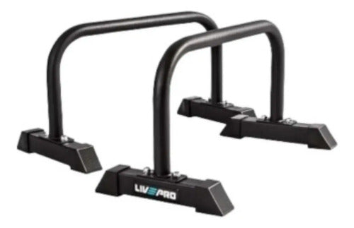 Barra Flexiones Paraleas Profesional Livepro Negro