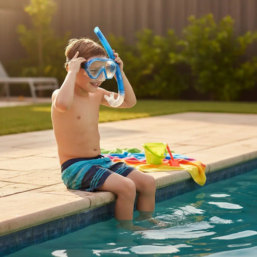 Set Snorkel Mascara Hydro Jr Niño Antifog Celeste