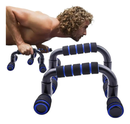 Push Up X2 Umbro Barra Fija Flexiones Fitness Entrenamiento Color Azul