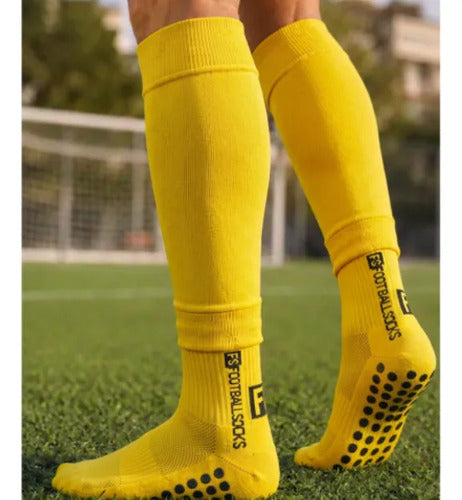Combo Fs Medias Antideslizantes + Medias Sin Pie + Venda M&m Amarillo