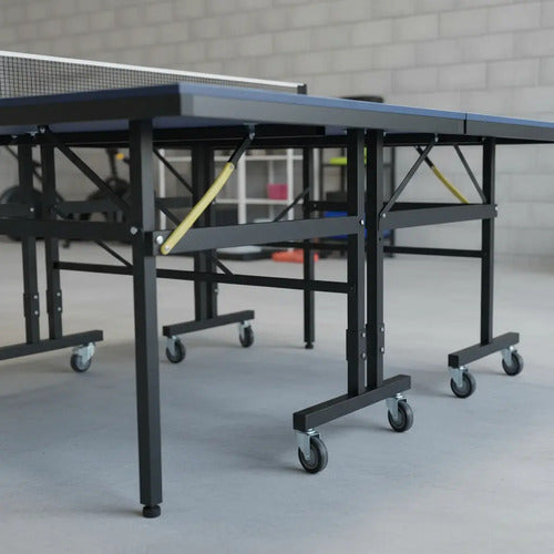 Mesa De Ping Pong Medida Profesional C/ruedas Plegable Azul