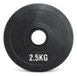 Disco Olímpico Engomado 2.5 Kg Sin Rebote Para Barra Gym Negro