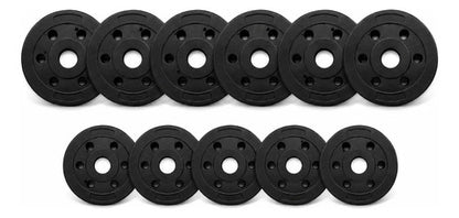 Kit Pesas Barra Recta Discos Pvc Cemento Gimnasio Fitness Barra 150 M 6x3 Kg 5x2 Kg