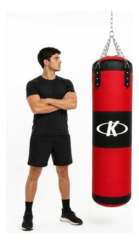 Saco De Boxeo 1m 14kg Relleno Fitness Entrenamiento Color Ro Rojo
