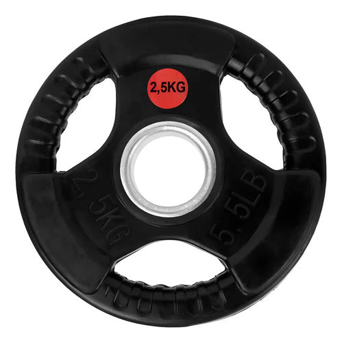 Disco Olímpico Fundición Rec. En Goma C/agarre 2.5 Kg Tpuy Negro