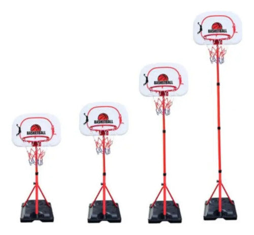 Tablero De Basquet Con Pie Altura 2.01m  Inflador + Pelota