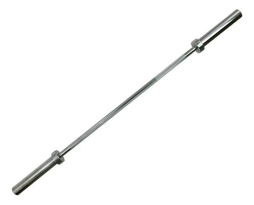 Barra Olímpica 1.80m Pesas Discos Gimnasio Entrenamiento Cromado