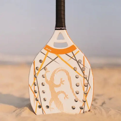 Paleta Beach Tennis Playa Fibra De Carbono Kallango® Blanco