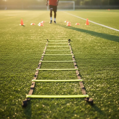 Kit Completo Fútbol Escalera De Agilidad 4m + 10 Conos Plato Surtido