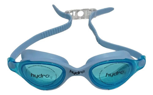 Antiparras Lente Hydro Unibody + Tapones De Oido Natacion Color Celeste