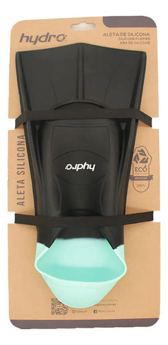 Patas Rana Natación Hydro 2.0 Aletas Cortas Silicona Color Negro Aqua Talle De Las Patas De Rana L