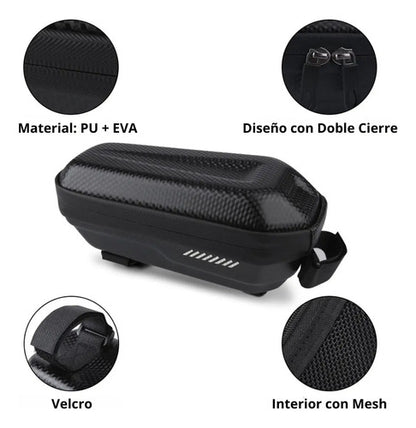 Bolso Rigido Bicicleta Impermeable Para Cuadro - Inbike Negro