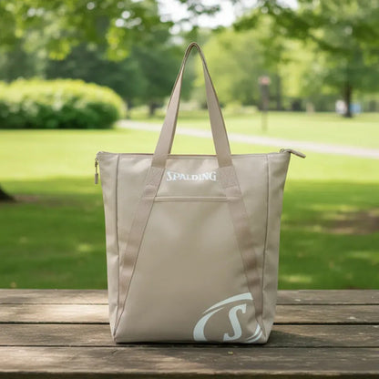 Bolso Cartera Tote Spalding Con Asas Beige 46x33x13cm Beige Lisa