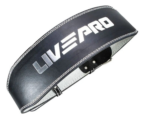Cinturon Levantamiento Gym En Cuero Pesado M Livepro