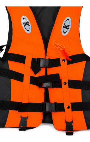 Chaleco Salvavidas Adulto Hasta 75 Kg Ajustable Kayak Pesca Naranja Flúor Único