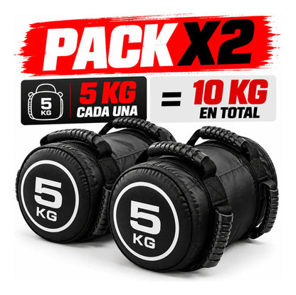 Par De Bolsas 5kg C/u Sandbag Fitness Y Crossfit Negro