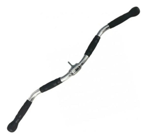 Barra W Polea Pecho Y Brazos Importada 76cm Rhino Plateado