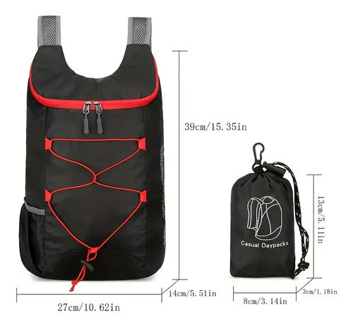 Mochila Deportiva Ultra Liviana Casual Para Viaje Camping Mm Negro Liso