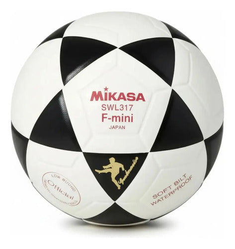 Pelota Mikasa Mini Futsal Indoor Size 2 Bajo Rebote B/n Mm Blanco
