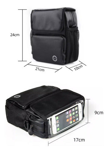 Bolso Bicicleta Impermeable Pantalla Tactil Delantero-inbike Negro