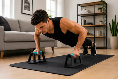 Par Barras Push Up Calistenia Fitness Antideslizantes Pro Turquesa