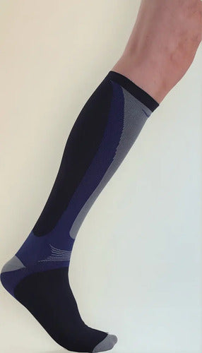 Medias De Compresion Deportivas Adulto - Elite Negro Geométrico Único
