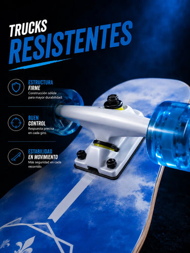 Longboard Weskate 108 Cm Tabla Maple Ruedas Anchas Paseo Weskate Ocean