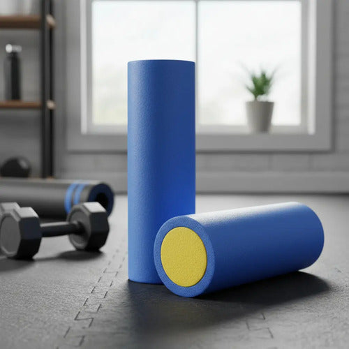 Rolo Pilates Liso Goma Eva 60x15cm - Yoga Fitness Foam Colores Surtidos