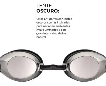 Antiparras Arena Zoom X-fit Mirror Natacion Aguas Abiertas Color Silver Black Black