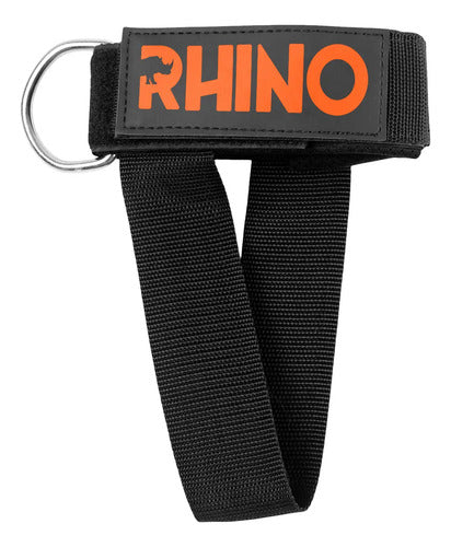Tobillera Para Polea Maquina Crossover Agarre Pie Rhino Negro