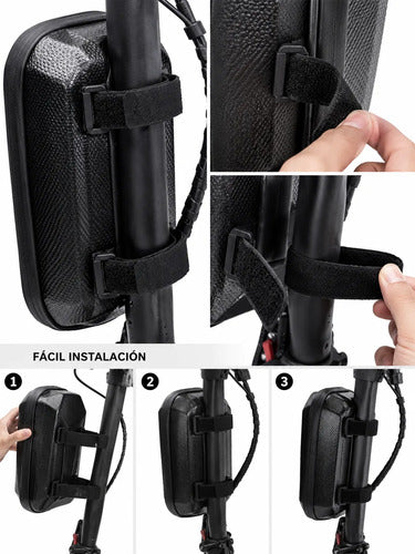 Bolso Rígido Impermeable Para Monopatín Eléctrico Capacidad Negro