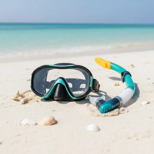 Set Snorkel Mascara Hydro 2.0 Senior Buceo Vidrio Templado Negro