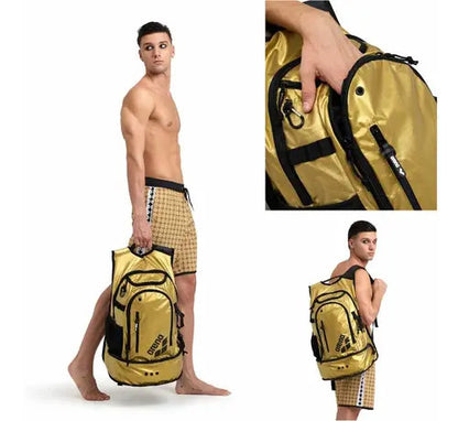 Mochila Deportiva Arena Natacion Fastpack 3.0 50th - Btu Color Dorado
