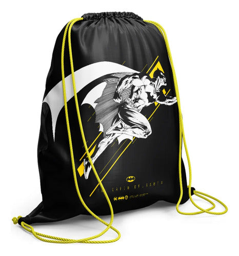 Mochila Gimnasio Drb Batman Impermeable Cordón Licencia Warner Estampado