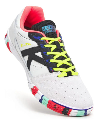 Botín Kelme Futsal Elite – Blanco/Negro