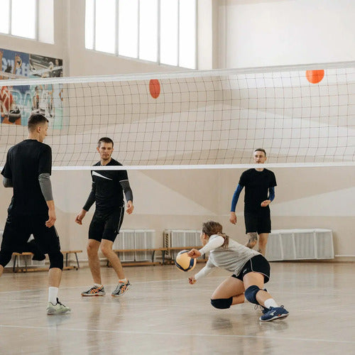 Red De Voley 4 Bandas 9.5 M X 1 M 2 Mm Uv Pro Blanco