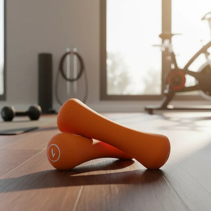 Set De 2 Mancuernas 1kg Recubiertas En Neopreno - Liveup Naranja