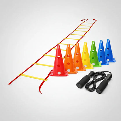 Set 8 Conos Entrenamiento + Escalera Agilidad + Soga Saltar Surtido