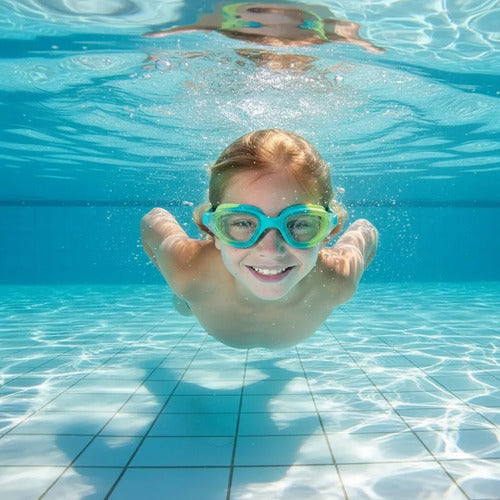 Antiparras De Natación Hydro Vaikan Junior 6-12 Años Color Aqua Verde