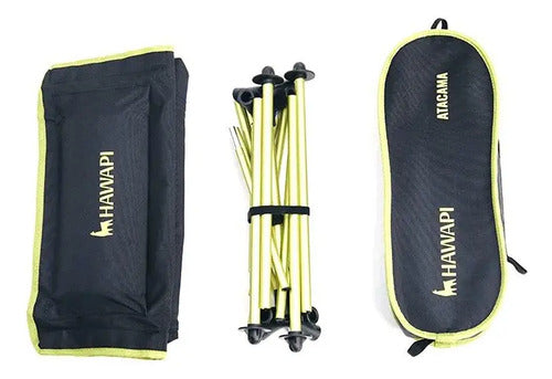 Silla De Camping Plegable De Aluminio Hawapi Atacama 125 Kg Preto/verde Limão