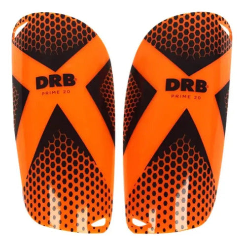 Canilleras Futbol Prime 2.0 Adultos Reforzado Entrenamiento Color Naranja Talle M