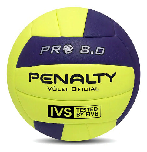 Pelota De Voleibol Penalty 8.0 Pro Ix, Color Amarillo, Talla Única Amarillo/morado