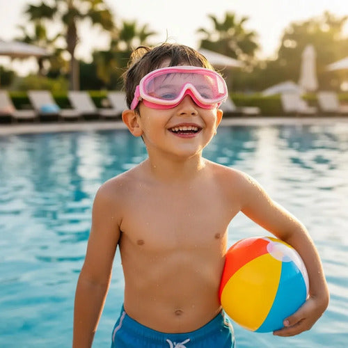 Lente De Natación Mask 21 Junior Anti Fog Y Uv Hydro Rosa