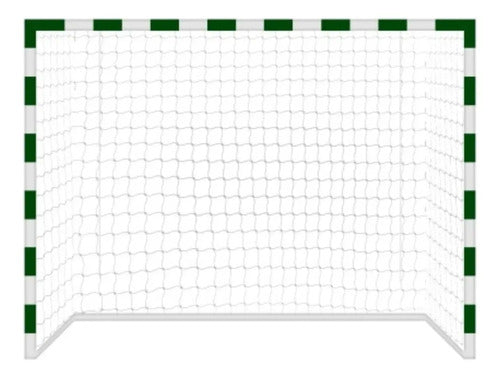 Par De Red 4mm Fútbol 5/sala Y Handball 3,2x2,1m Seda Gismar Blanco