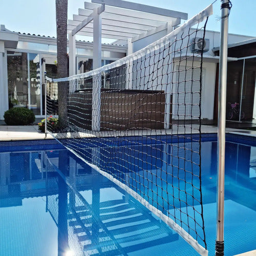Red De Biribol Para Piscina, 5 Metros 2 Bandas Gismar Negro