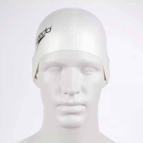 Gorro Natación Speedo Silicona Plain Flat Adulto Blanco Tamaño Único Liso Talle Único