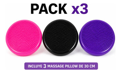Pack X3 Disco De Equilibrio Massage Pillow 30 Cm Pilates Surtido