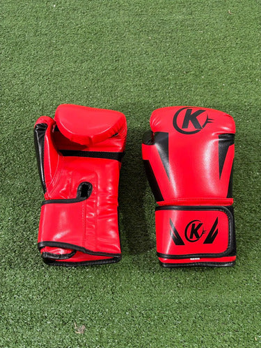 Guantes De Boxeo K Osport Sparring Profesional Cuero Durable 10 Oz Rojo